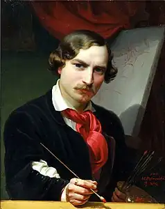 Artist's self-portrait with a palette, Bydgoszcz District Museum