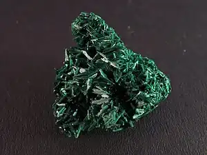 Cristaux de malachite.