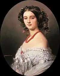 Peinture à l'huile. Portrait de femme, 1854