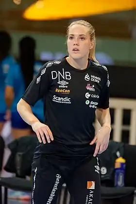 Malin Aune en février 2018sous le maillot de Vipers Kristiansand.