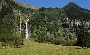 Cascades dans la vallée de Seebach près de Mallnitz