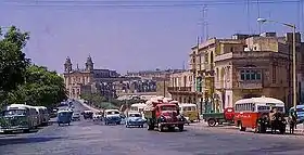 Marsa en 1967. L'église de la Sainte-Trinité au fond à gauche.