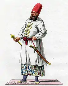 Mamelouk ottoman du Moyen-Orient en habit ordinaire (1779).