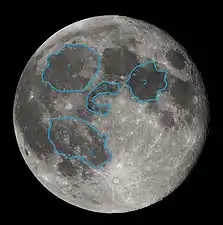 Interprétation commune de l'homme dans la lune vu de l'Hémisphère nord.