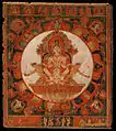 Mandala de Chandra, dieu de la lune, Népal. Détrempe sur tissu. Fin du XIVe siècle ou début du XVe siècle