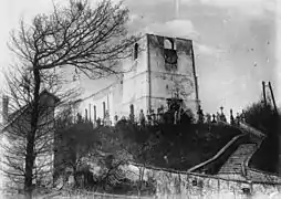 L'église décapitée(phot. 1915).