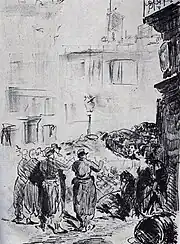 Édouard Manet, La Barricade (vers 1871-1873), lithographie.