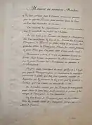 Manuscrit de la "Manière de montrer Meudon" page 1