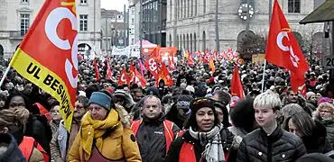 Aperçu de la manifestation du 19 janvier, à Besançon.