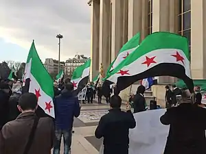 Manifestation en faveur de la révolution syrienne, en 2017.