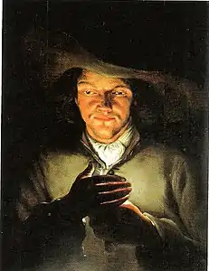 Homme à la bougievers 1700, Düsseldorf