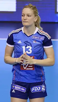 Manon Houette en mars 2015sous le maillot de l'équipe de France.