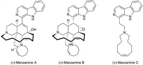 Structure des manzamines A, B et C