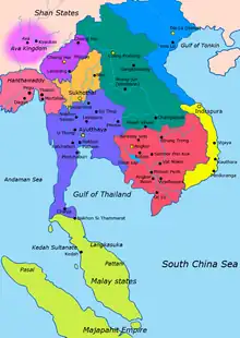 Description de l'image Map-of-southeast-asia 1400 CE.png.