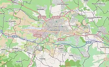 Carte de la ville de Carcassonne.