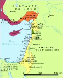 États latins en 1165.