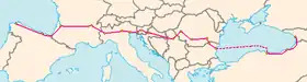 Itinéraire de la route européenne 70