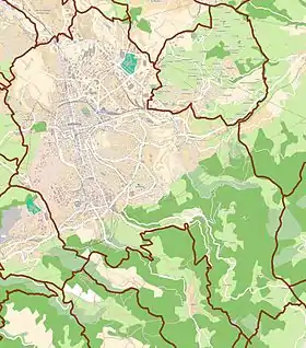 Plan de Saint-Étienne et de son centre organisé selon un quadrillage autour de la Grand'Rue.