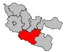 Situation de l'arrondissement dans le département de la Moselle de 1918 à 2014.