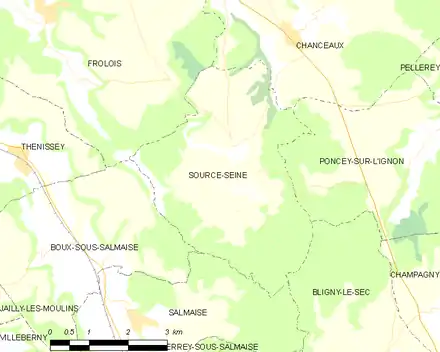 Carte des communes limitrophes