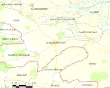 Carte de la commune de La Bazoche-Gouet.