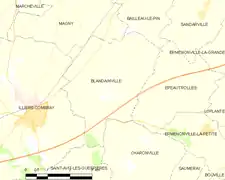 Carte de la commune de Blandainville.