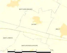 Carte de la commune de Cintray.