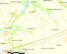 Carte de la commune de Coltainville.