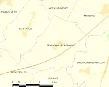 Carte de la commune d'Ermenonville-la-Grande.