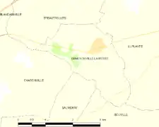 Carte d'Ermenonville-la-Petite et des communes limitrophes.