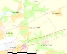 Carte de la commune de Gasville-Oisème.