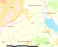 Carte de la commune de Luray.