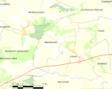 Carte de la commune de Miermaigne.