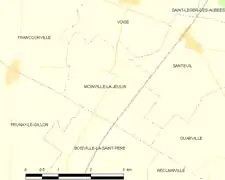 Carte de la commune de Moinville-la-Jeulin.