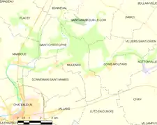 Carte de la commune de Moléans.