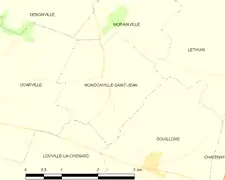 Carte de la commune de Mondonville-Saint-Jean.