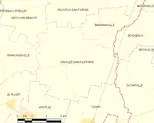 Carte de la commune d'Oinville-Saint-Liphard.