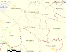 Carte de la commune d'Ozoir-le-Breuil, 2012.