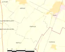Carte de la commune de Poinville.
