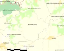 Carte de la commune de Prudemanche.