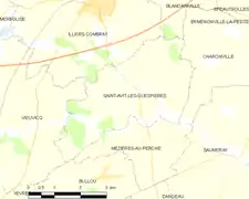 Carte de la commune de Saint-Avit-les-Guespières.