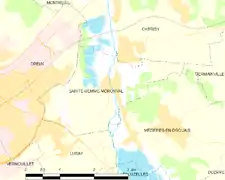 Carte de la commune de Sainte-Gemme-Moronval.