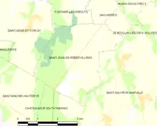 Carte de la commune de Saint-Jean-de-Rebervilliers.