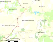 Carte de la commune de Saint-Victor-de-Buthon.