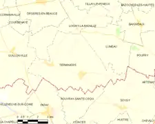 Carte de la commune de Terminiers.