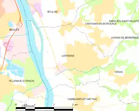 Limites administratives de la commune de Latresne avec l'île d'Arcins
