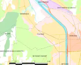 Plan géographique de la commune de Fontaine