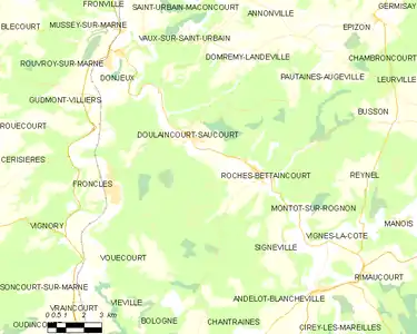 Carte représentant les limites territoriales d'une commune.