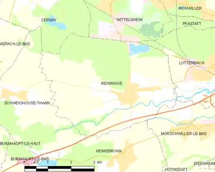 Carte des communes limitrophes