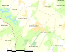 Au nord, Largitzen, à l'est Seppois le Haut, au sud, Pfeterhouse, au sud-ouest Rechesy, à l'est et au nord-est Ueberstrass